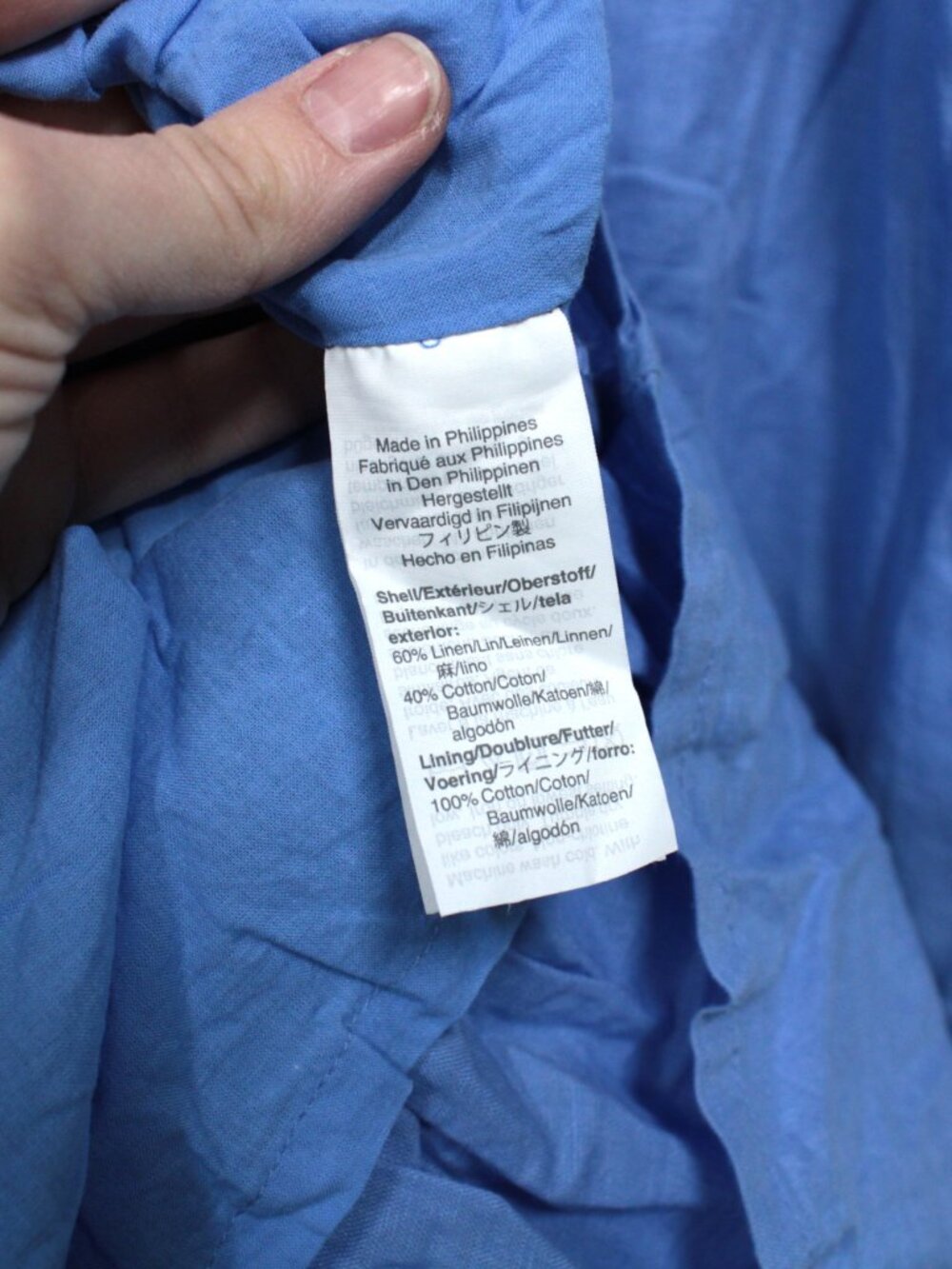 J Crew Factory Tiered Linen Cotton Sleeveless Maxi Dress Blue Belted sz 00 - Picture 9 of 10